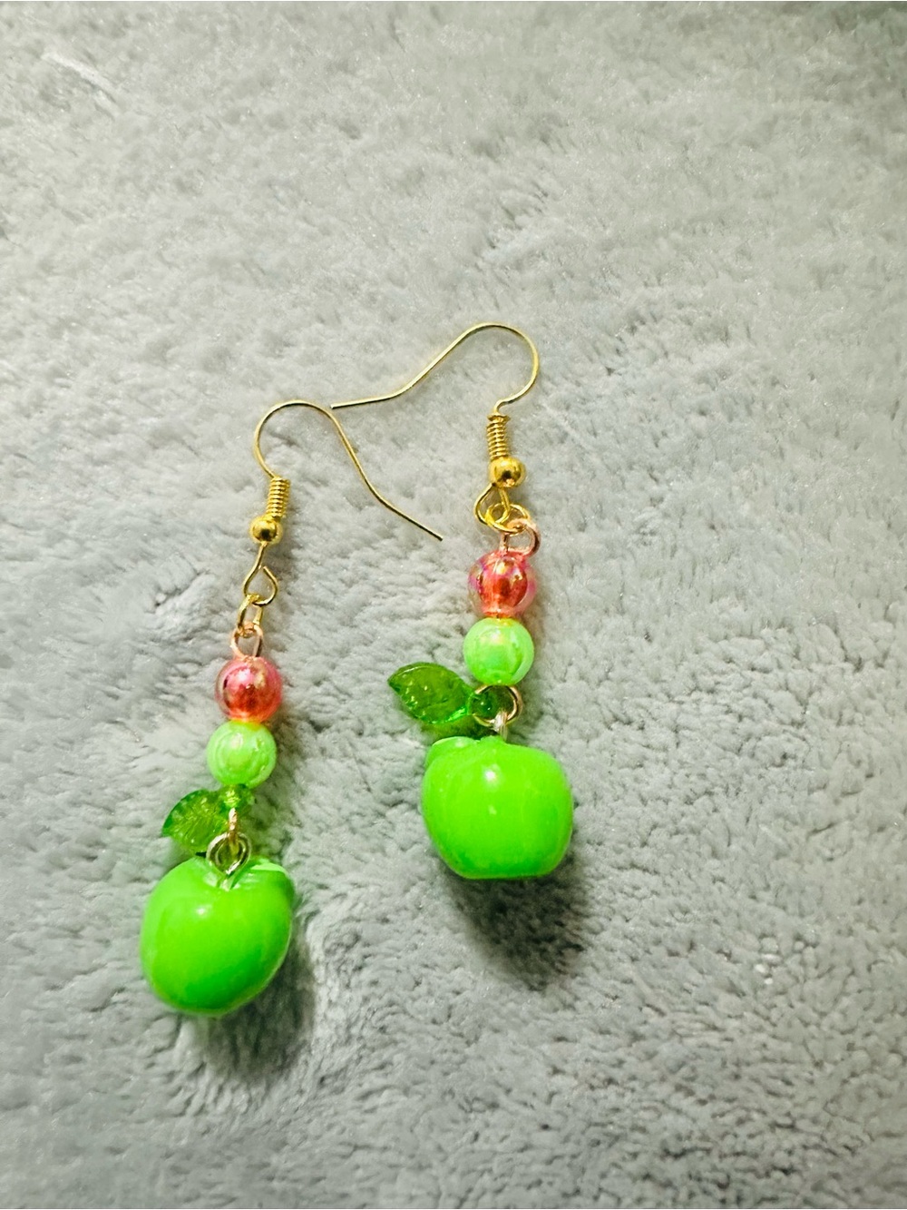 Green Apple Drop Earrings - Women Jewelry